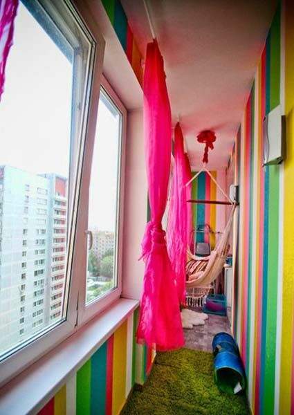 цветовая палитра в отделке балкона